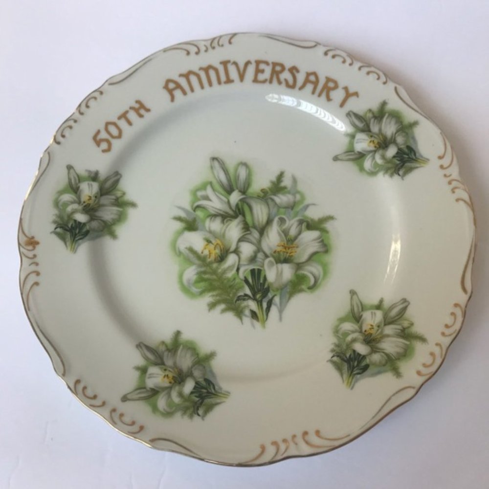 Vintage Norcrest Fine China 50th Anniversary Plate